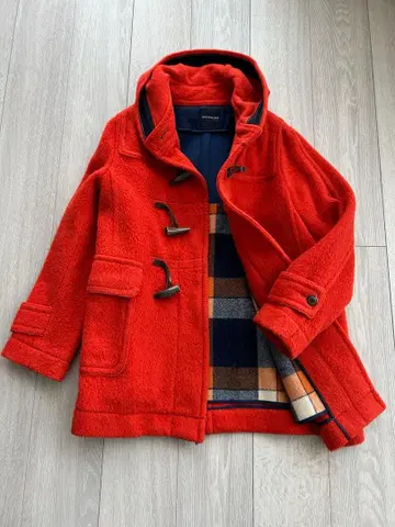 오렌지 계열 더플 코트 투모로우랜드