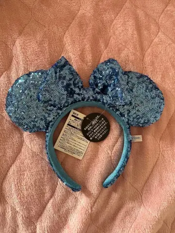 디즈니 머리띠 파랑 스팽글