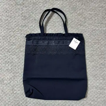 친 레이스 토트백 블랙