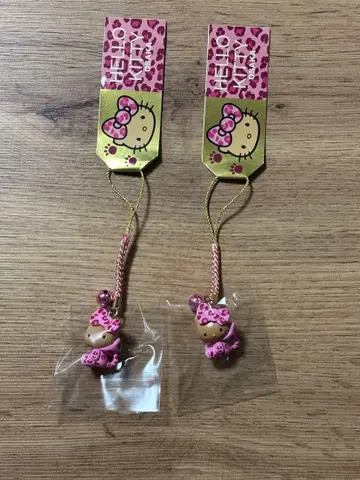 헬로키티 스트랩 오사카 레오파드 무늬 2개 세트