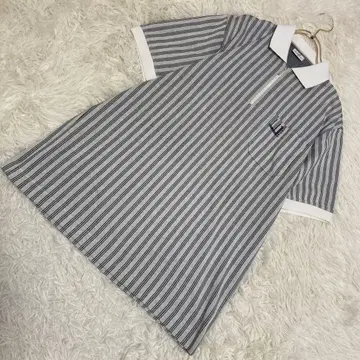 Dunhill 피케 셔츠 아이보리 M 스트라이프 스포츠 캐주얼