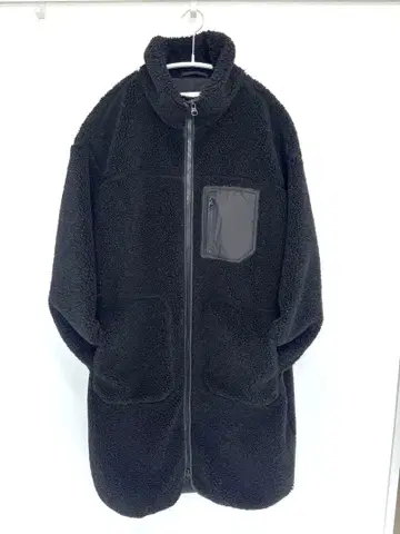 H&M 블랙 보아 롱 자켓