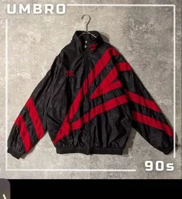 UMBRO 90s 블랙 레드 스트라이프 자켓