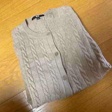 UNIQLO 케이블 짜임 가디건 XL 베이지