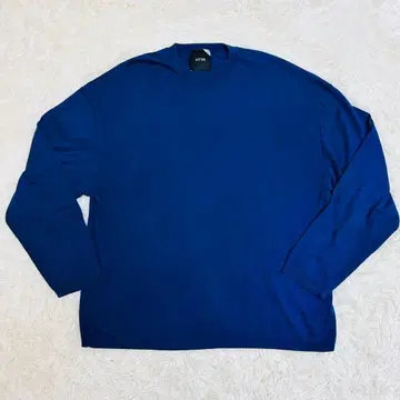 ATON 에이트 크루넥 블루 코튼 니트