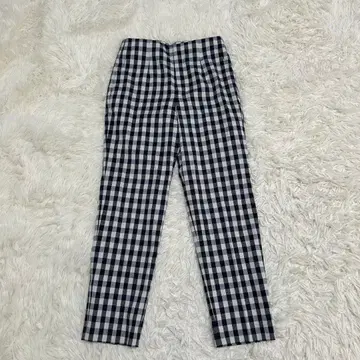 UNITED ARROWS 샤이니 깅엄 체크 팬츠 네이비