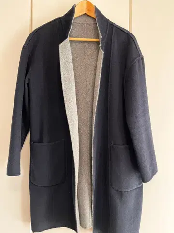 ROPE' 리버서블 체스터 코트 네이비&그레이