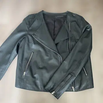 새상품급 ROPE 블랙 가죽 라이더 자켓 천연 가죽 양가죽