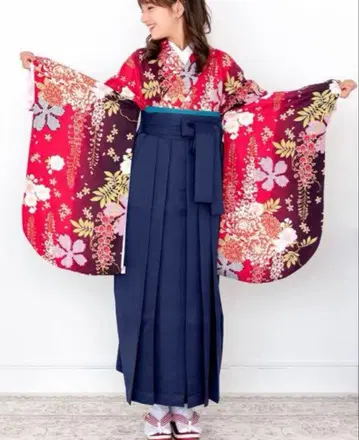 하카마 세트 졸업식 초등학생 여아 빨간색 네이비
