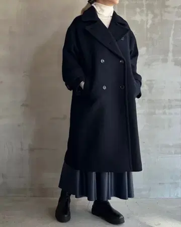 택 포함 새상품 에리오폴 더블 페이스 체스터 트위드 코트