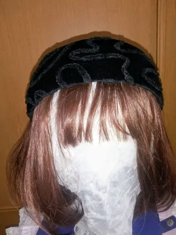 블랙 물결 자수 머리띠 중세풍