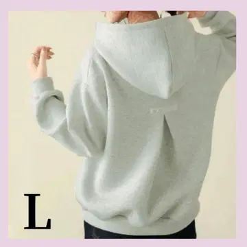 [ 재입고 ] 라이트 그레이 백 펄 후드티 L 사이즈 루즈핏 슬림