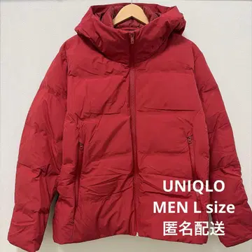 [ 택 포함 ] 유니클로 심리스 다운 후드티/3D컷 (레드)