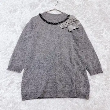 새상품급 ALBERTA FERRETTI 캐시미어 혼방 보틀넥 그레이 니트