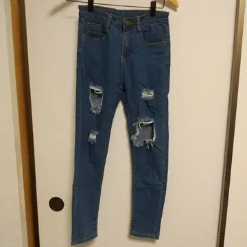 데미지 스키니 데님