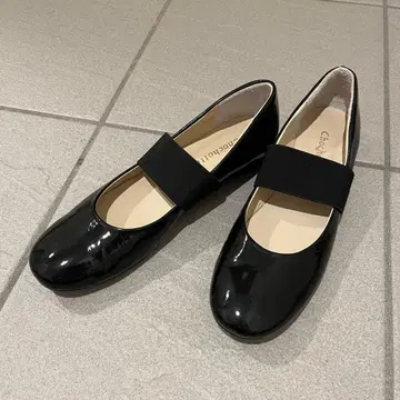 Chochotte 24 블랙 발레 슈즈 플랫 펌프스 로우힐 좁은 폭