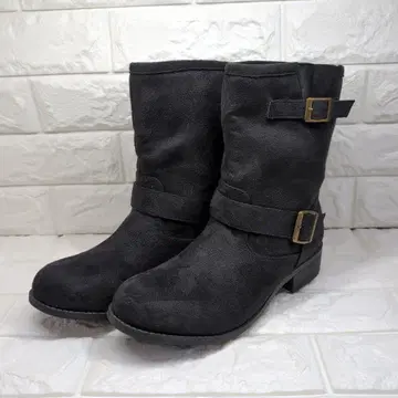 스웨이드 부츠 L 블랙 엔지니어 부츠 버클 포함