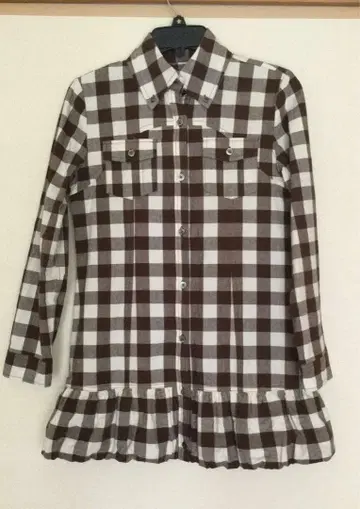 셔츠 자켓 튜닉 브라운 x 베이지 F [ MTTSUMINE ]