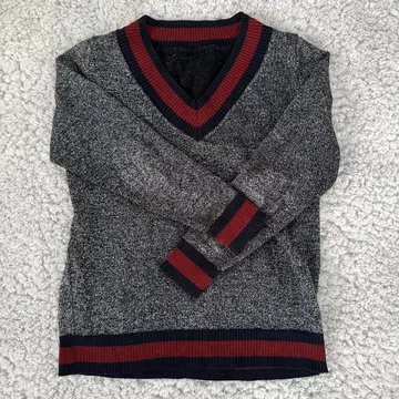 GRACE CONTINENTAL V넥 니트 라메