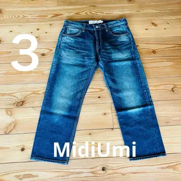 새상품급 MidiUmi 미디우미 8부 데님 팬츠 인디고