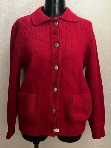 PLPAR 빨간색 가디건 긴팔