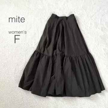 [미테] 드레이프 스커트 롱 허리밴딩 면 100% 내추럴 새상품급