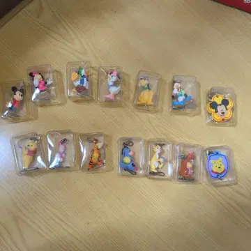 미사용 로손 한정판 디즈니 캐릭터 커넥트 키링 전 14종 세트