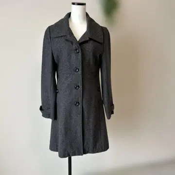 그레이 울 혼방 A라인 코트