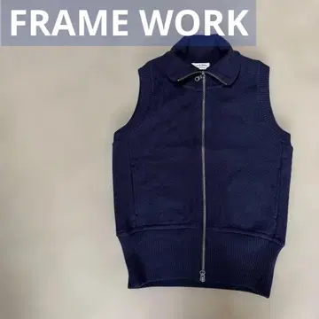 FRAMEWORK 네이비 니트 베스트 집업 프레임워크