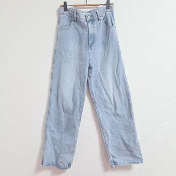 DISCOAT 디스코트 데님 팬츠 L 라이트 블루 스트레이트 청바지