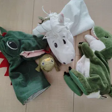 말하는 봉제 인형 세트 ( 드래곤, 유니콘, 공룡, 개구리 )