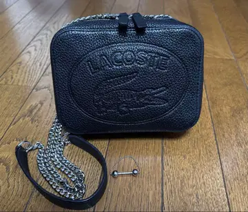 LACOSTE 라코스테 가죽 백 체인 숄더백 블랙