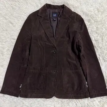 [ 초레어 ] 올드 갭 소가죽 스웨이드 테일러드 자켓 여성용