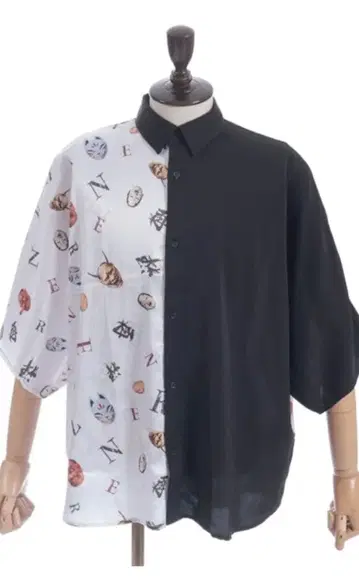 REZEN 와멘 프린트 배색 셔츠 월화