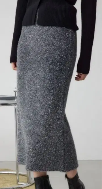 moussy 라메 니트 스커트