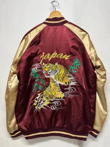 미사용 택 포함 MALIBU 마리부 호랑이 자수 스카잔 남성용 사이즈 L