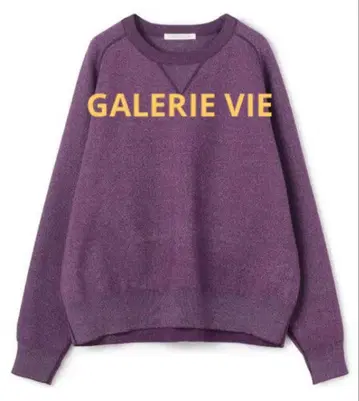 GALERIE VIE 퍼플 크루넥 니트 스웨터