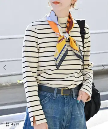 B.C STOCK 소우바리 긴팔 하이 게이지 니트