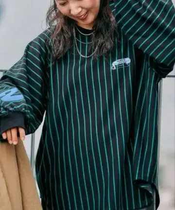 니코앤드 Misayo 스트라이프 로고 티셔츠