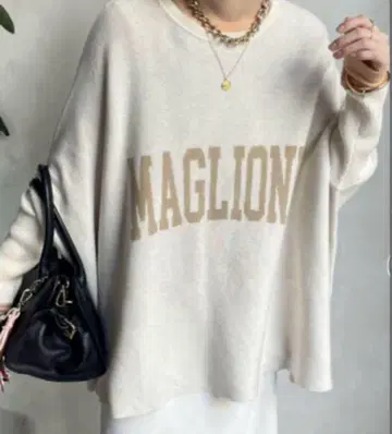 [ 새상품급 ] [ DOUDOU ] MAGLION 인터샤 로고 판초 니트