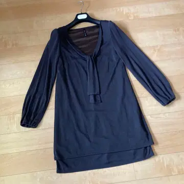 UNTITLED FAIRYSHADE 2 보타이 튜닉 원피스 브라운