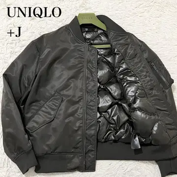 새상품급 유니클로 +J 하이브리드 다운 MA-1 블루종 카키 S