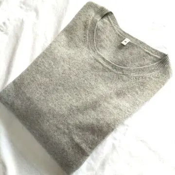 무인양품 캐시미어 100% 그레이 크루넥 스웨터 긴팔 M