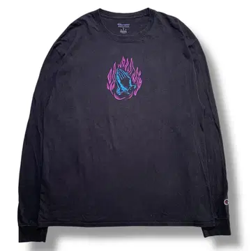 F873 [ 즉시 구매 OK ] champion 롱 T 사이즈 XL 블랙