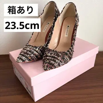 DIANA 멀티 트위드 플라워 컷 하이힐