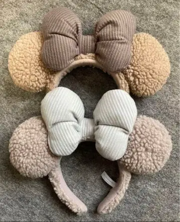 디즈니 머리띠 복슬복슬 보아 베이지 그레이 브라운 블루