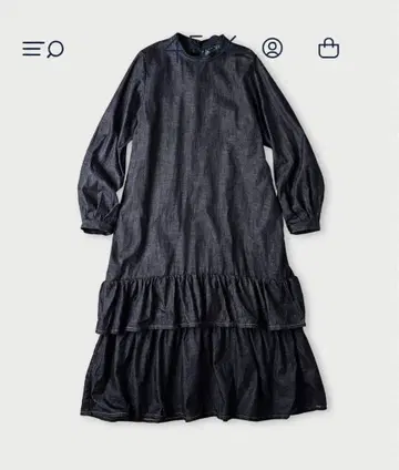 45 프티 데님 티어드 프릴 드레스 M 사이즈