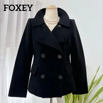 새상품급 FOXEY 폭시 캐시미어 90 더블 페이스 미들 기장 코트 42
