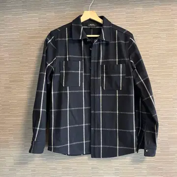 A.P.C. 체크 무늬 셔츠 XS 네이비