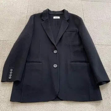 SNIDEL 블랙 오버 사이즈 리버 울 자켓